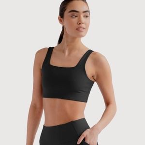 Girlfriend Collective Large Black Tommy Cropped Bra
